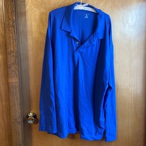 Mens shirt Lands End Size 3XL (54-56) Blue long sleeve NWOT